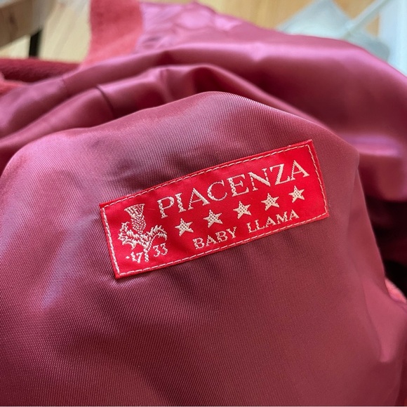 Cinzia Rocca Baby Alpaca Wool Red Hidden Button Placket Pointed Collar Coat 10 - Picture 11 of 12